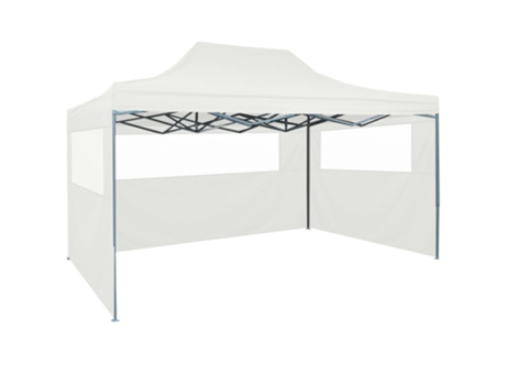 MAISON EXCLUSIVE Carpa plegable para celebraciones con 3 paredes blanco 3x4,5 m