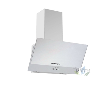 Campana Decorativa Cristal Blanco ORBEGOZO Clase Energética C Motor 105W 3 Niveles Potencia ORBEGOZO
