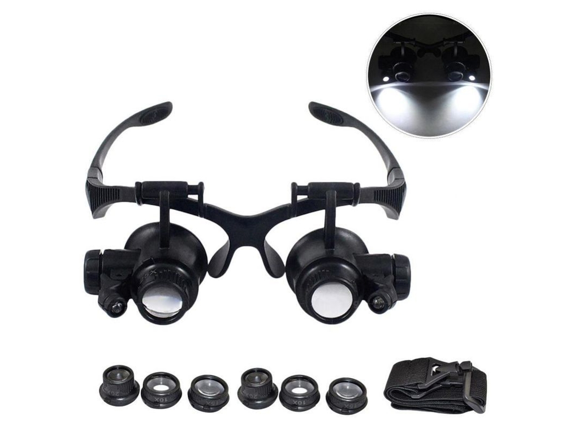 Lupa Led Para Reparación De Relojes Y Joyas, Con Diadema, 10x, 15x, 20x, 25x, Doble Lente.