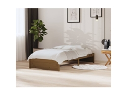 Estructura Cama Sin Colchón Madera Maciza Marrón Miel 90x200 Cm