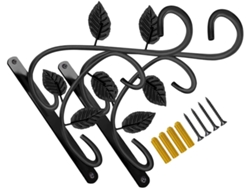 Soportes De Pared Negros Para Plantas (2 Piezas) Con Ganchos Para Colgar.