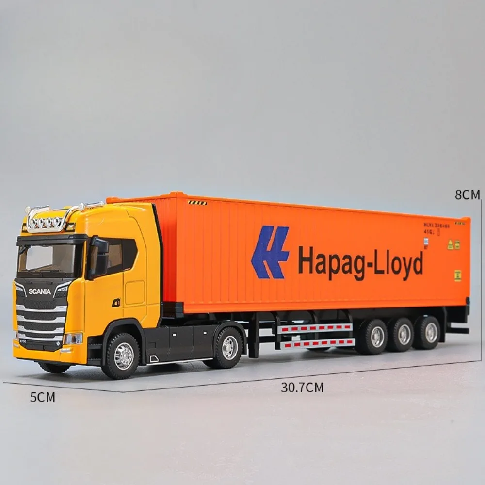 (Naranja Scania) Escala 1:50 - Aleación de metal fundido a presión - Modelo de vehículo realista - Juguete para niños