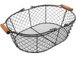 Cesta Para Carbón Con Asa, Gran Contenedor De Almacenamiento De Metal Gris Para Chimenea.