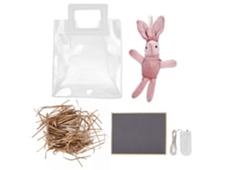 Bolsa Tote Transparente De Pvc Estilo Europeu Com Luz Led, Coelho De Desejo E Rafia Para Presentes De Aniversário, Natal E Dia Dos Namorados