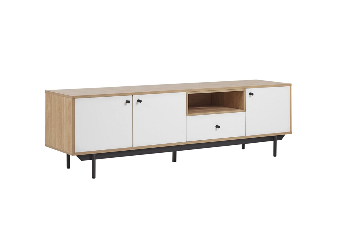 Mueble TV BELIANI Itaca de Tablero de fibra Madera clara 163x40x50