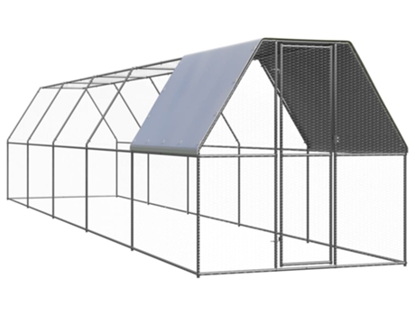 vidaXL Jaula gallinero de exterior de acero galvanizado 2x10x2 m