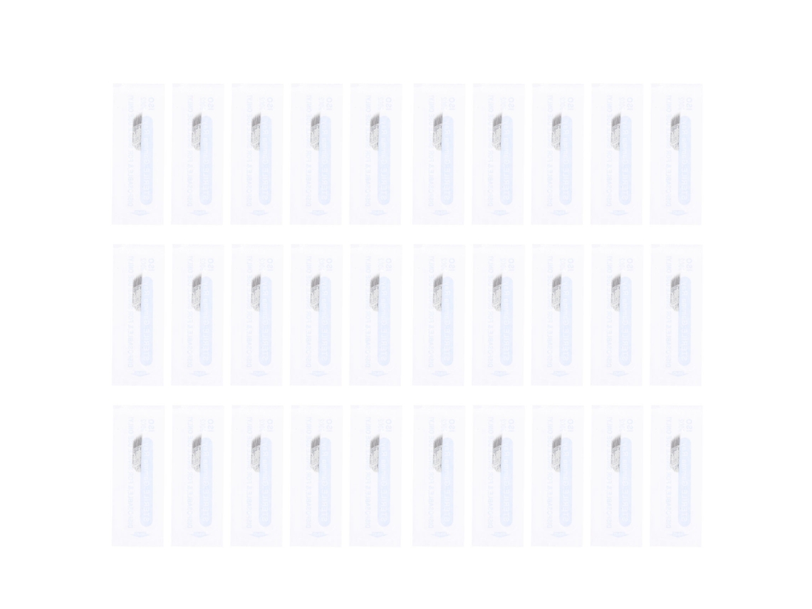 50 Agujas Para Microblading Semipermanente De Cejas De 0,35 Mm, 2 Filas, 15 Agujas.