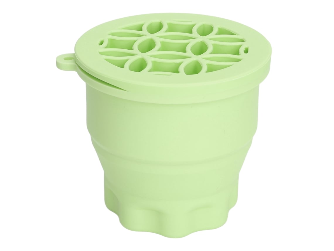 Rebe-manta Soporte plegable 2 en 1 de silicona para limpiar y secar brochas de maquillaje - Verde