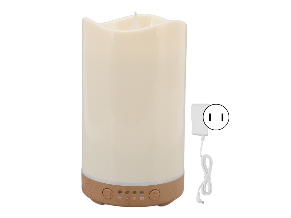 Difusor De Aromas Con Humidificador, Luz Y Llama, 130 Ml, 4 Niveles, Temporizador, Enchufe Usb.