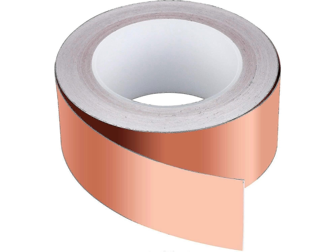 Cinta de cobre de 20 m x 50 mm, cinta de blindaje de cobre, cinta autoadhesiva Rosewell