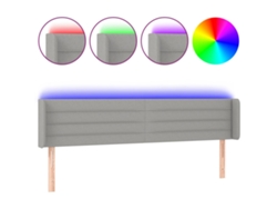 Cabecero con luces LED, tela gris claro, MAISON EXCLUSIVE (163x16x78 cm)