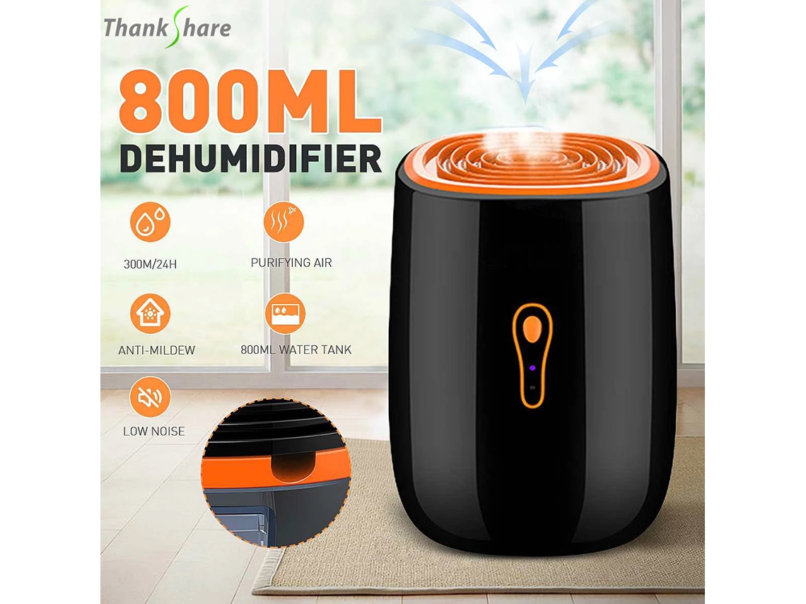 Deshumidificador eléctrico MDUG de 800 ml, silencioso, portátil, antimoho, purificador, equipo de limpieza portátil, secador de aire