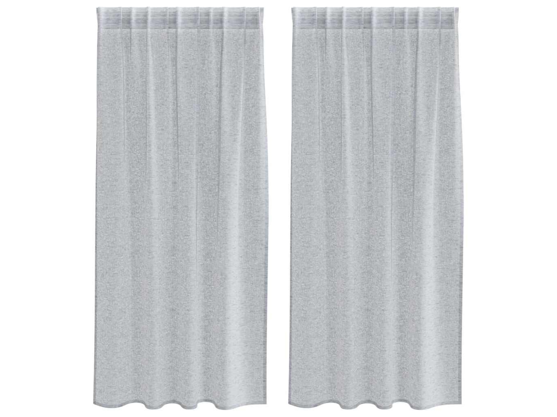Maison Exclusive - Cortina De Voilé 2 Pcs Gris Oscuro 175 X 140 Cm Poliéster