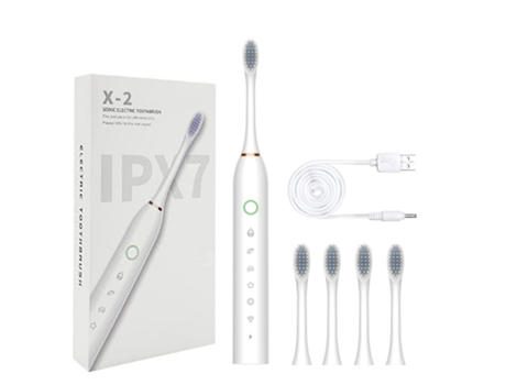 Cepillo de Dientes Eléctrico TRUMSEN X-2 Blanco (45000 Rpm - 6 Modos - Recargable)
