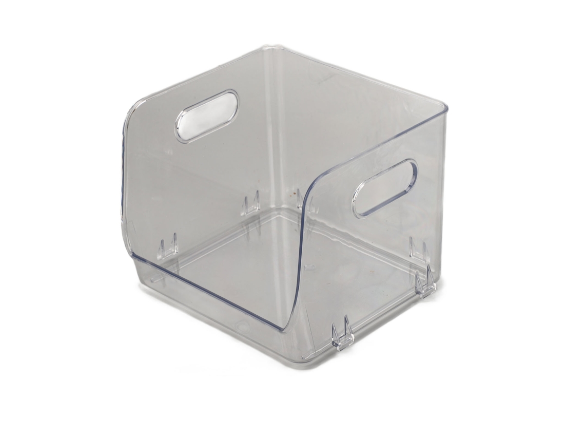 Porta Documentos Oficina Transparente Apilable Impermeable Con Asas Caja De Almacenamiento Pet Pequeña Blanco Transparente