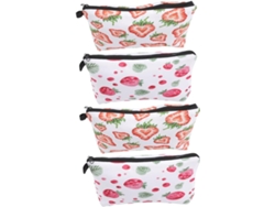 Neceser Estampado De 4 Piezas, Organizador De Maquillaje Portátil Para Cosméticos De Niñas.