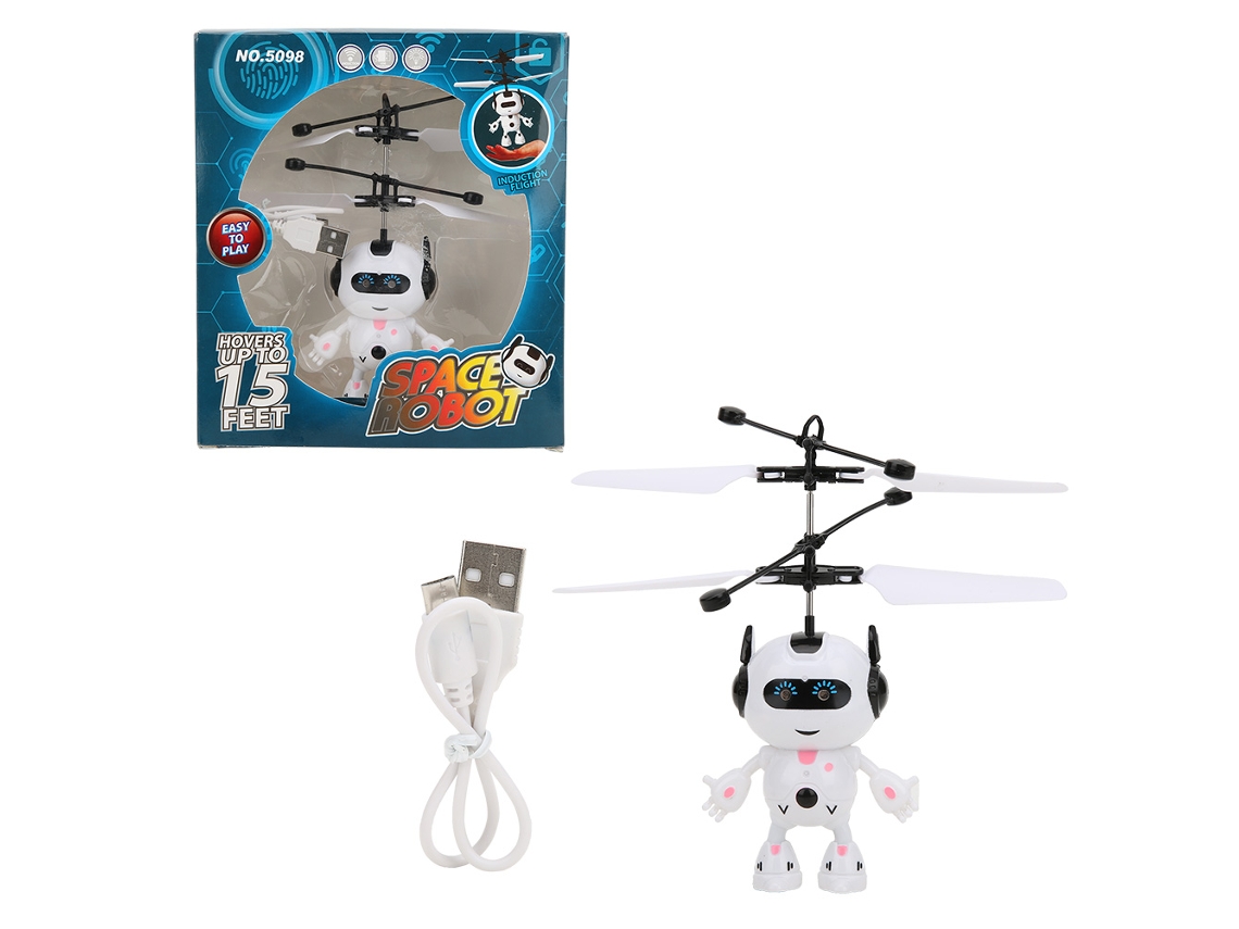 Bjww-brinquedo De Robô De Indução Manual Com Carga Usb, Avião De Suspensão, Bonito, Para Crianças, Cor Branca