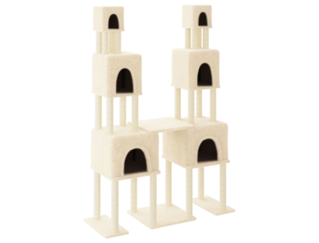 Rascador para gatos con postes de sisal color crema VIDAXL (199 cm)