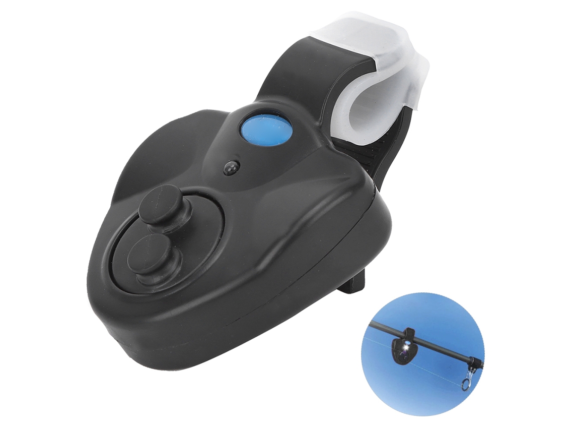 Alarma De Picada Electrónica Con Led Y Campana Clip Para Caña De Pesca Accesorio De Pesca Nocturna Negro