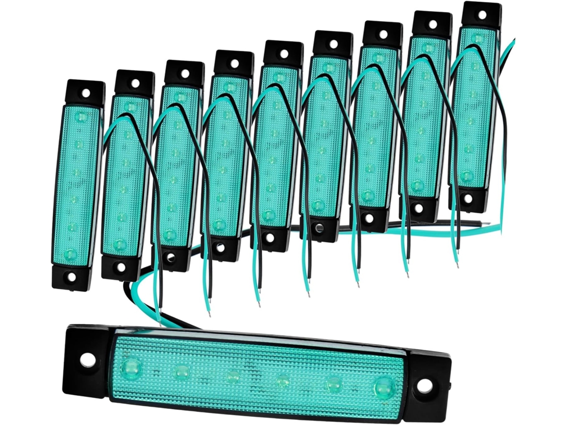 Juego De 10 Barras De Luces Led Verdes Para Camiones Y Remolques, Luces De Señalización Lateral.