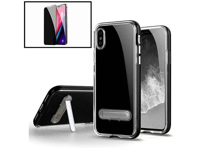 Funda + Protector iPhone 7, 8 Spigen Crystal Hybrid Negro