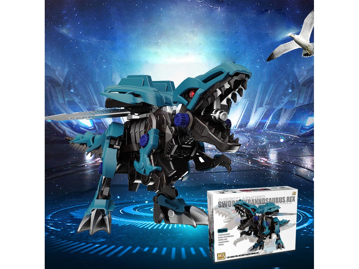 Yncm-juguete De Montaje De Dinosaurio Eléctrico Tyrannosaurus Rex Educativo Y Divertido Para Niños Y Niñas Azul