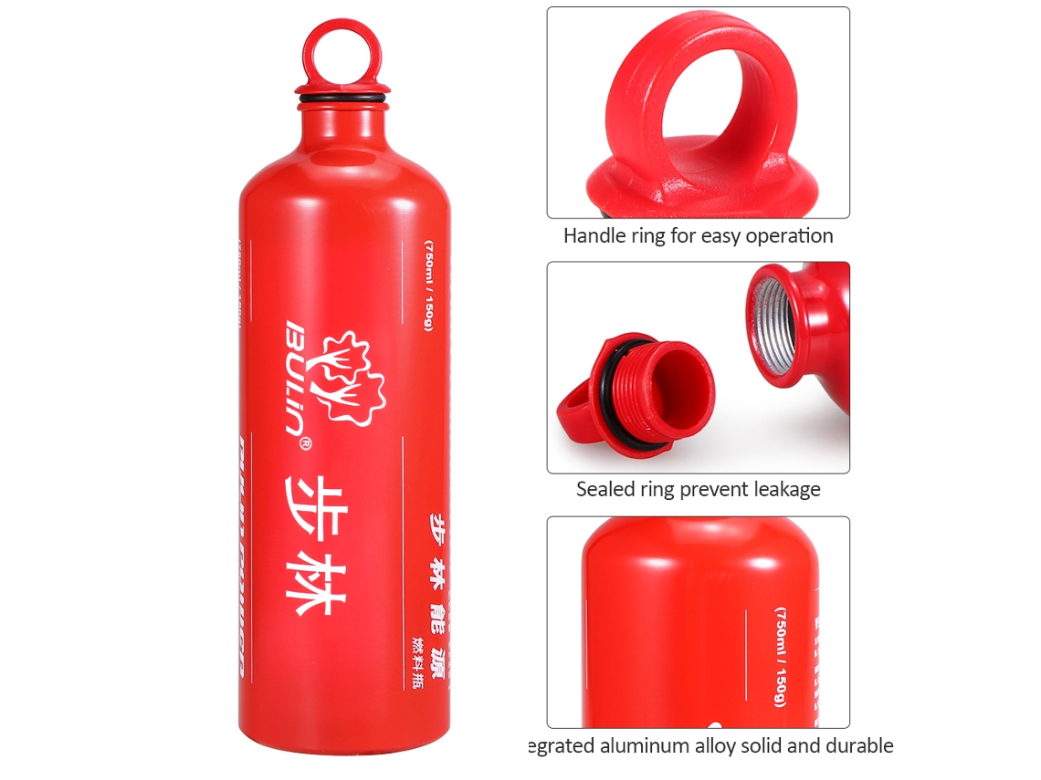 Recipiente de combustível para camping, 500ml/750ml, em alumínio resistente a derramamentos, para óleo, álcool e querosene.