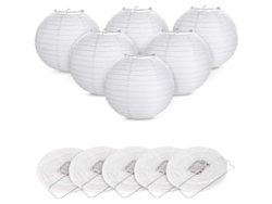 2026-36491-12 Lámparas De Papel Redondo Blanco 30cm Para Decoración De Fiesta Iglesia Jardín Navidad Boda Cumpleaños