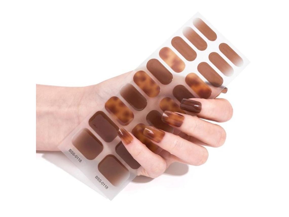 Aplique Pegatinas De Uñas De Gel Semicurado, 20 Unidades Con Lámpara Uv/led. Incluye Lima Y Alcohol.
