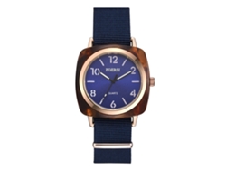 Reloj De Pulsera Informal Para Mujer Con Correa De Nailon Y Movimiento De Cuarzo Azul.