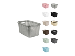 Cesta Para La Colada 25 X 53 X 36 Cm - Cesto Ropa Sucia – Cesta Rectangular Con Asas Diseño Mimbre Plata