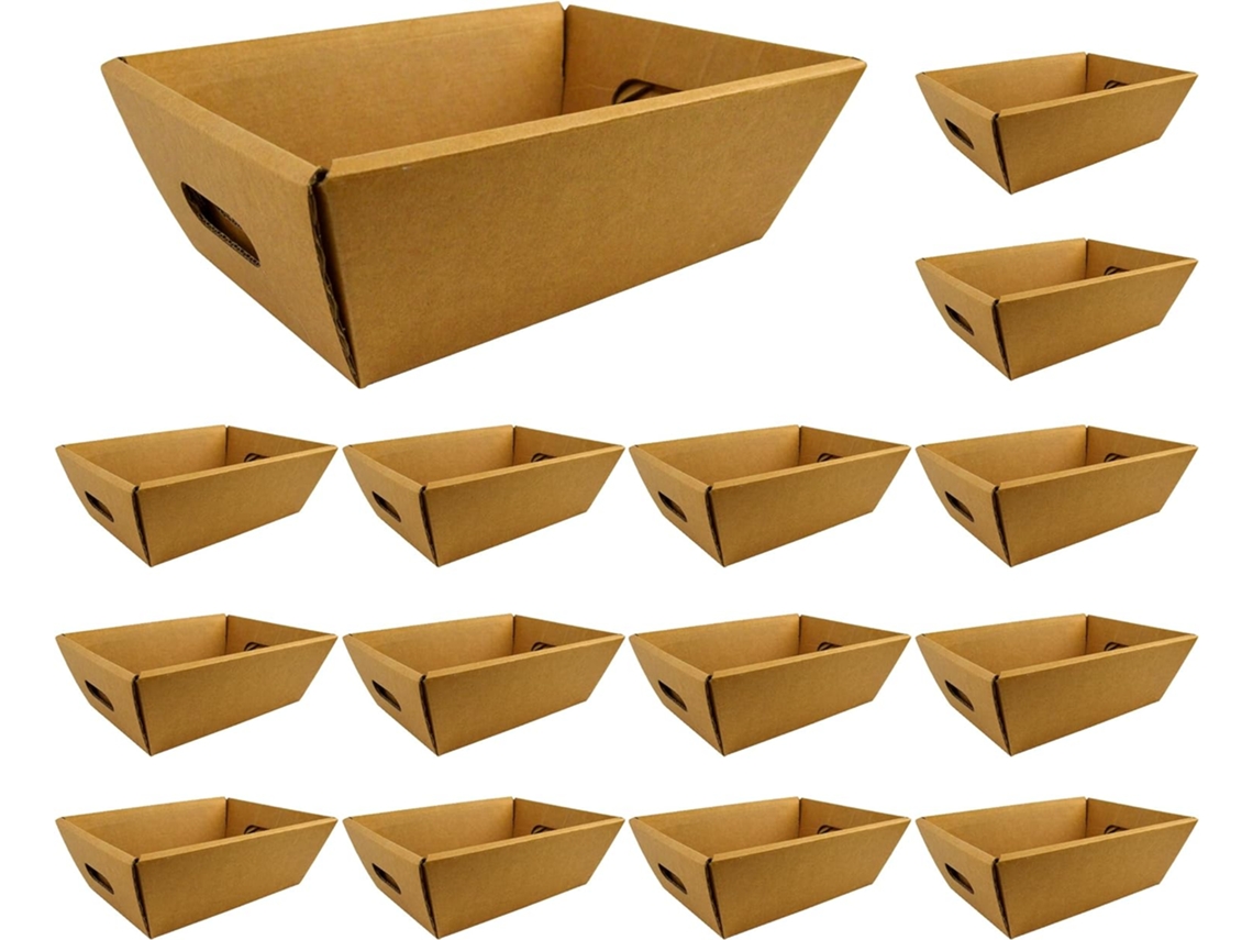 15x Caja de Cartón Vacía sin Tapa 45x33x13cm - Caja para Regalos de Navidad, Pascua, Día del Padre, Día de la Madre ESPÍRITO REBELDE