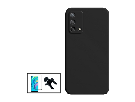 Kit De Película De Vidrio Templado De Cubierta Completa 5D Soporte Magnético De Coche Reforzado Con Silicona Líquida Para OPPO Reno6 Lite - Negro P...