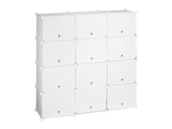 Sapateira Relaxdays, 24 Compartimentos Com Portas, Sistema Para Calçado, Plástico E Metal, 125 X 125 X 32 Cm, Branca