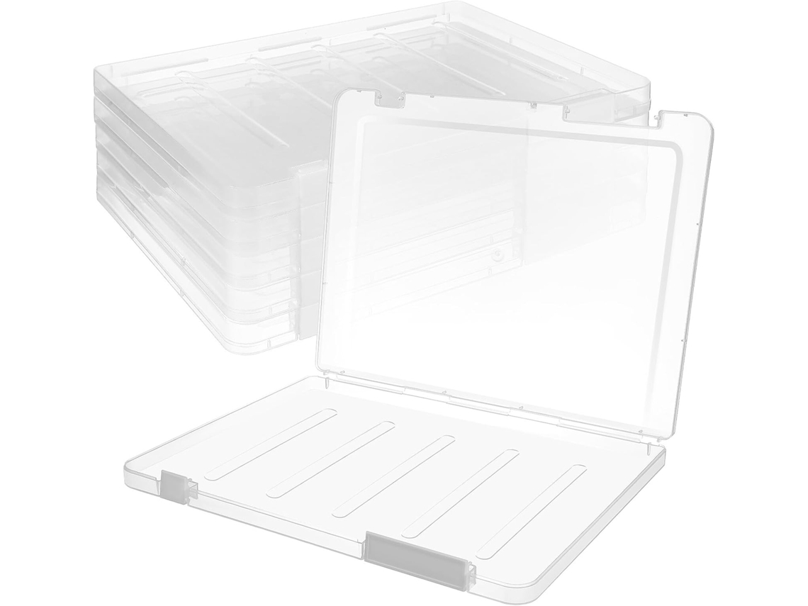 Juego De 6 Cajas De Archivo De Plástico Transparente Con Tapa.