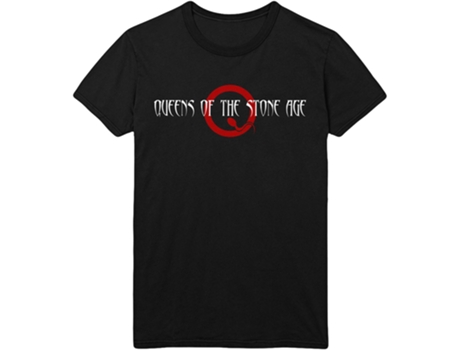 Camiseta ROCK OFF Queens Of The Stone Age - Text Logo Negro (Talla: XL)