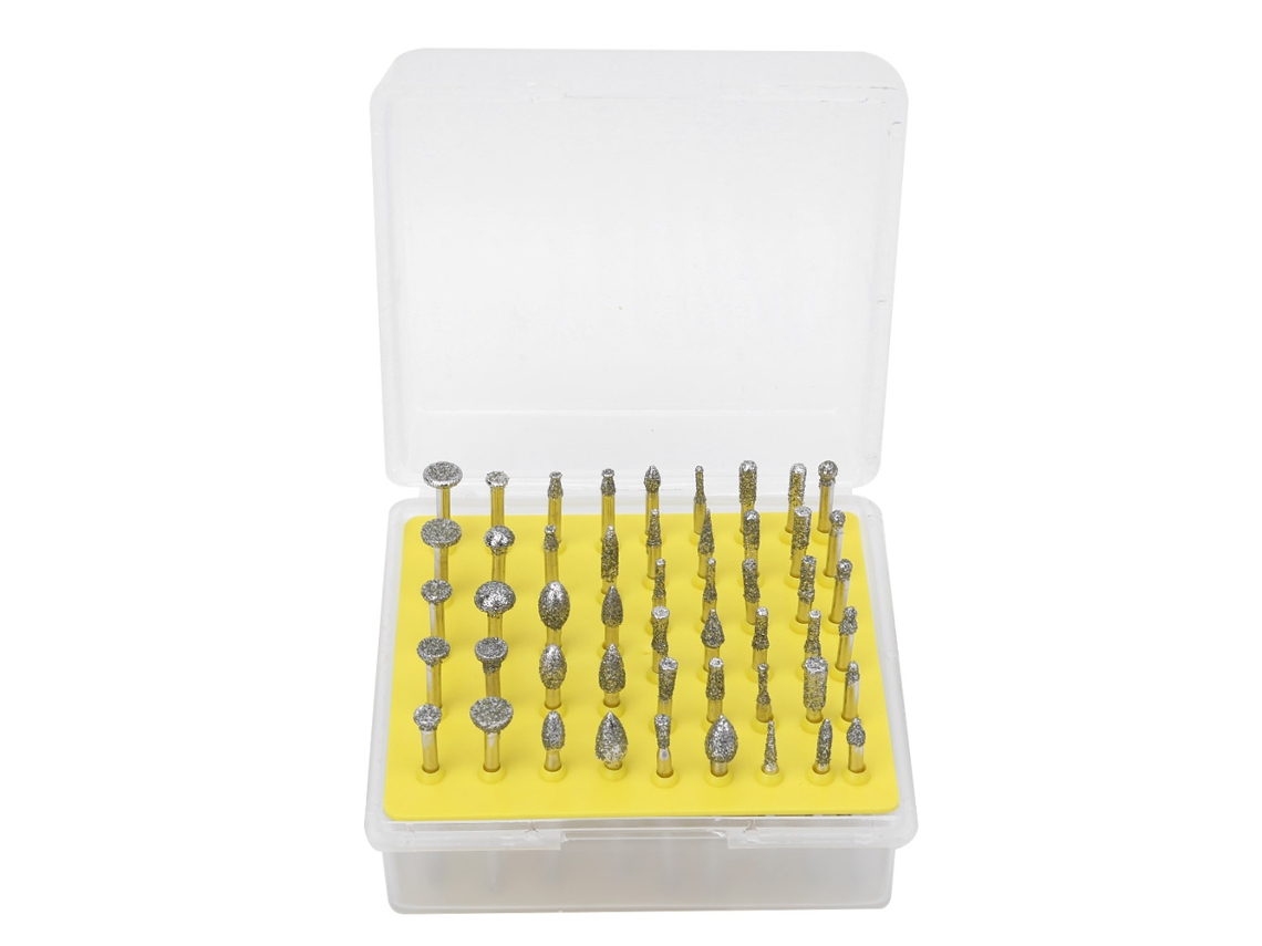 50 Piezas Cabeza Molienda Diamante 46 Grit 3mm Mandrino Accesorios Herramienta Rotatoria