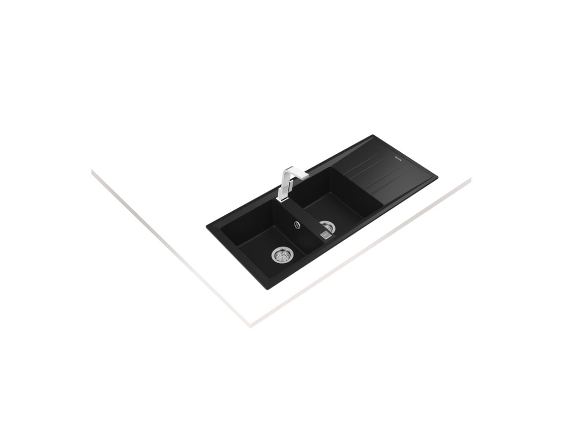 Fregadero TEKA Stone 80 B-Tg 2C 1E Negro