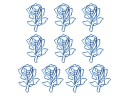 10 Pcs Clips De Papel En Forma De Rosa Azul Metal Para Marcadores Cuadernos Agenda Libros