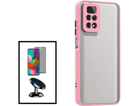 Kit Carcasa Trasera Protección Cámara + Protector de Pantalla Xiaomi Redmi Note 11 Pro 5G GIFT4ME Rosa