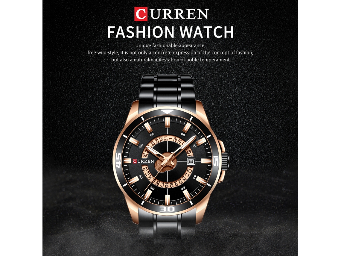 Reloj De Pulsera De Cuarzo Para Hombre Curren 8359 Con Fecha Luminosa, Acero Inoxidable, Resistente Al Agua.
