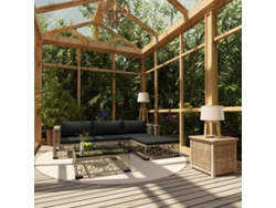 Conjunto de jardín de 5 piezas con cojines, ratán gris, DKD Home Decor