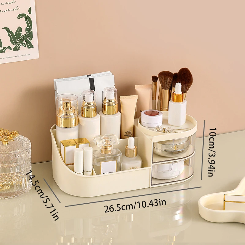 (creamy-s) Caja De Almacenamiento De Cosméticos Con Cajones, Caja De Almacenamiento De Encimera Para Productos De Cuidado De La Piel.