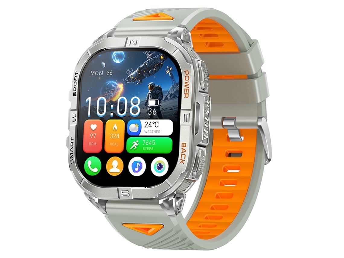 Reloj Inteligente K72 Amoled Con Gps Brújula Y Monitor Actividad Física Para Exteriores Gris