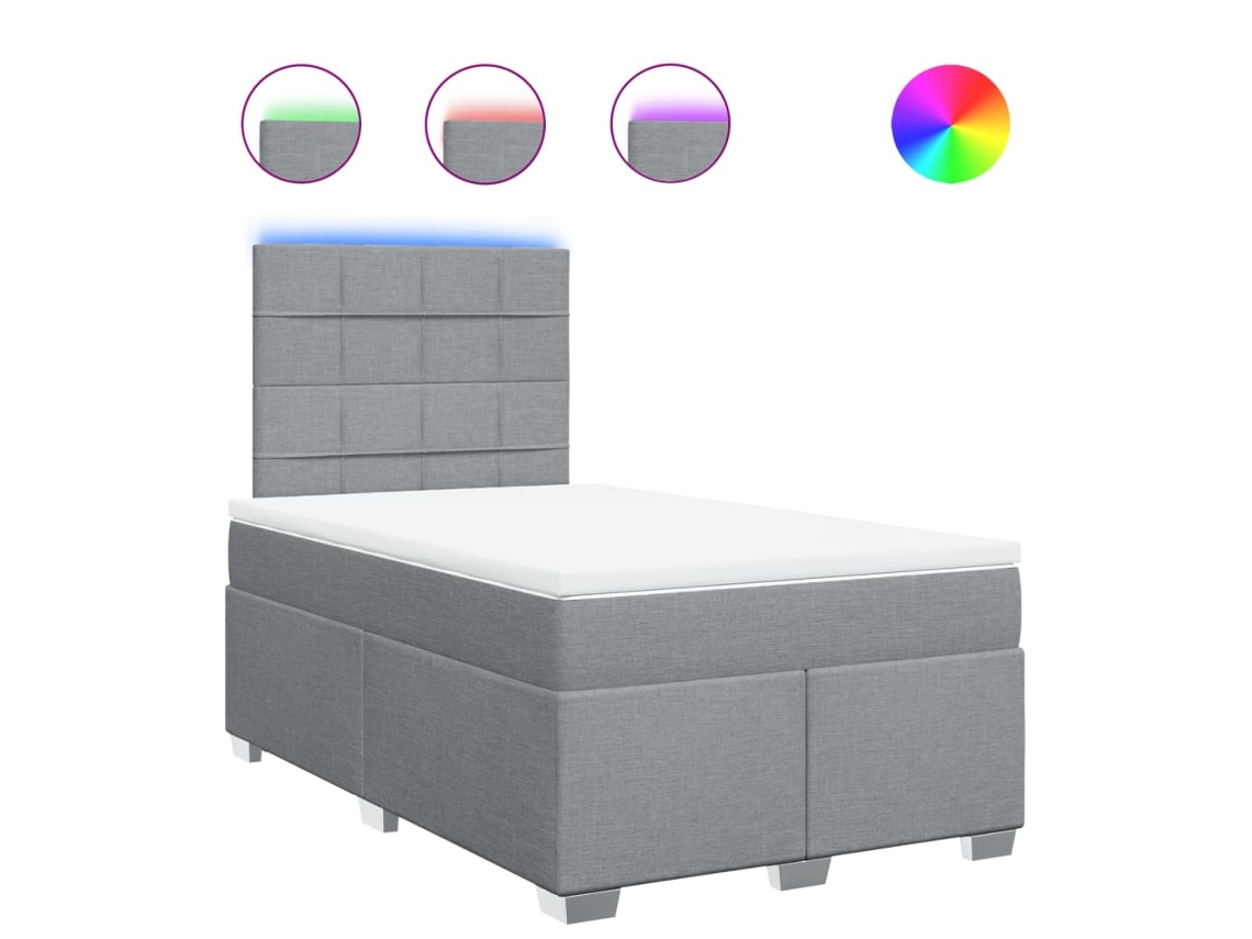 Maison Exclusive - Cama Box Spring Con Colchón Tela Gris Claro 120x190 Cm
