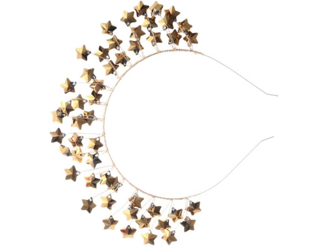 Coroa De Estrelas Para Mulheres, Tiara Dourada Para Casamento, Acessório Sofisticado Para Cerimônia