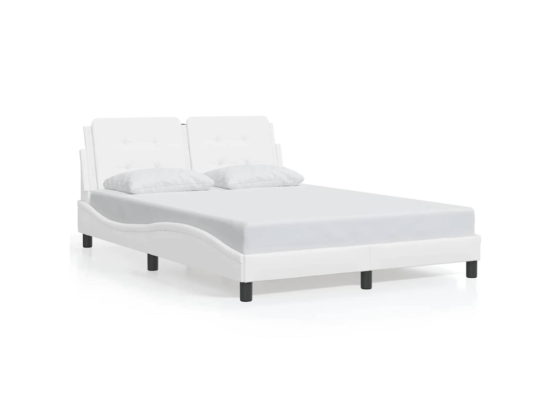 Maison Exclusive - Estructura De Cama Sin Colchón Zadar Cuero Sintético Blanco 140x190cm