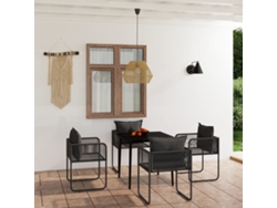Juego de comedor de jardín negro de 2 piezas Dkd Home Decor