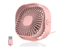 Ventilador de mesa USB Mini Ventilador portátil Ultra silencioso 4 pulgadas Viento ascendente y descendente de 360 grados Tres velocidades Rosa USHION