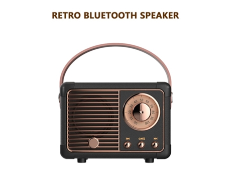 Altavoz Bluetooth Mini tarjeta de audio portátil retro Reproductor de música Computadora inalámbrica Smart Black